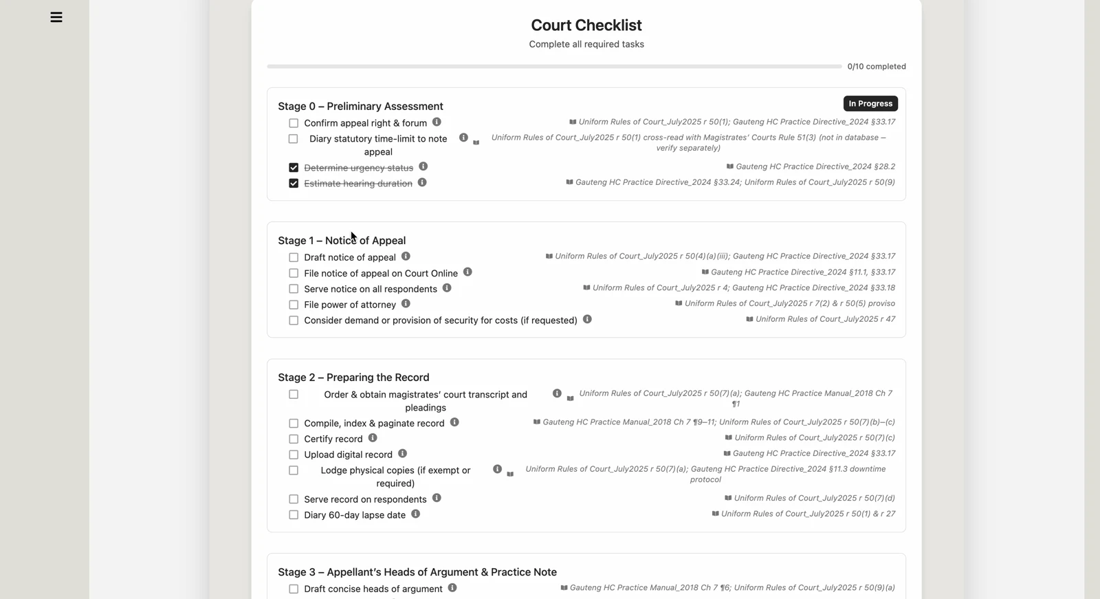 Court Nav demonstration